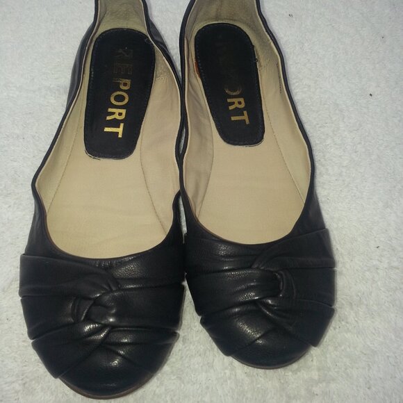 Size 7 Black Report Ballet Flats School Uniform Shoes Worn - Picture 4 of 14